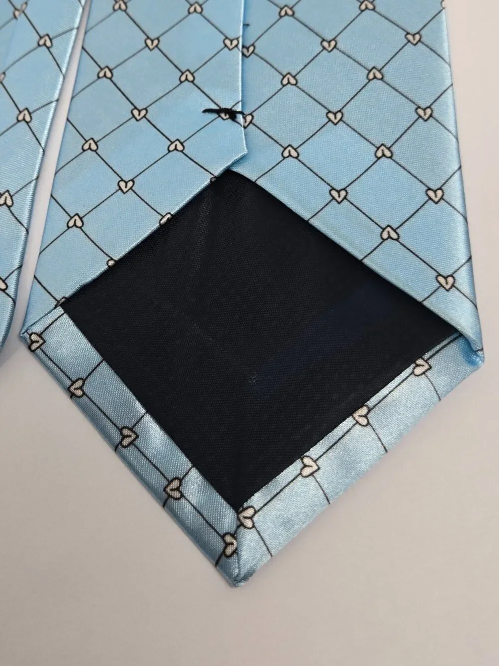 Nisen 100% Silk, Metallic Baby Blue Wide Geometric Tie, J. Tyler, New with Tag